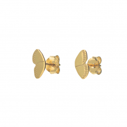 Pendiente Plata Lisa Pendientes Mariposa - 10 * 5 mm - Plata Bañado Oro y Plata Rodiada