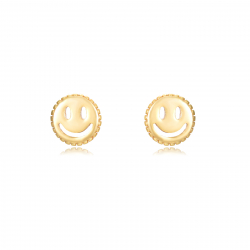 Silver Earrings Earrings Happy Smiley - 10 * 5 mm - Silver Gold Plated and Rhodium Silver