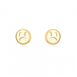 Silver Earrings Earrings Sad Smiley - 10 * 5 mm - Silver Gold Plated and Rhodium Silver