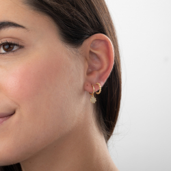 Pendiente Plata Lisa Diamentado Aro Bolitas - 12 mm, 14 mm, 16 mm Y 19 mm - Plata Bañado Oro y Plata Rodiada