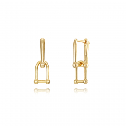 Pendiente Plata Lisa Pendientes Aro Cuadrado - Eslabón 20 mm -Bañado Oro y Plata Rodiada