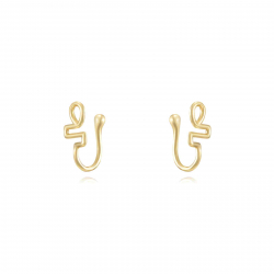 Silver Earrings Earcuff Earrings -  Teardrop 14*6mm - Gold Plated Silver and Rhodium Silver