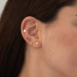 Ohrringe Glattes Silber Ohrring Ear Cuff Herz 12,5 x 5,5 mm Vergoldet und rhodiniertes Silber