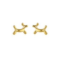 Silver Earrings Ballon Dog Earrings - 9*7mm - Gold Plated and Rhodium Silver