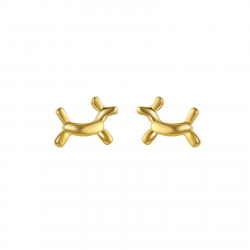 Silver Earrings Ballon Dog Earrings - 9*7mm - Gold Plated and Rhodium Silver