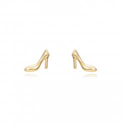 Pendiente Plata Lisa Pendientes Zapatos de tacón - 7 mm - Bañado Oro y Plata Rodiada