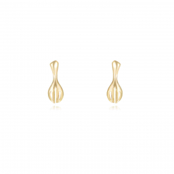 Silver Earrings Fork Earrings - 10*3,5mm - Gold Plated and Rhodium Silver