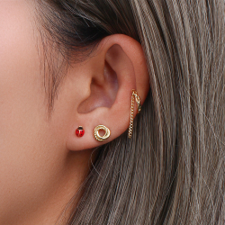 Silver Earrings Enamel Earrings Stud Ladybug  5*4mm