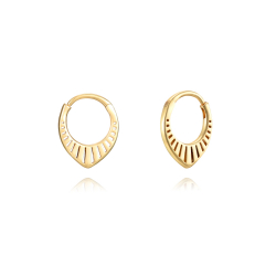 Silver Earrings Hoop Earrings - 17 mm - Gold Plated Silver and Rhodium Silver