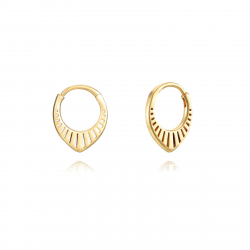 Silver Earrings Hoop Earrings - 17 mm - Gold Plated Silver and Rhodium Silver