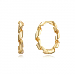 Silver Earrings Twisted Hoop Earrings - 12 mm, 17 mm, 19 mm - Gold Plated and Rhodium Silver