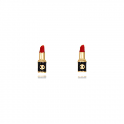 Silver Earrings Silver Earrings - Enamel Lipstick - 8,5 * 3 mm - Gold Plated and Rhodium Silver