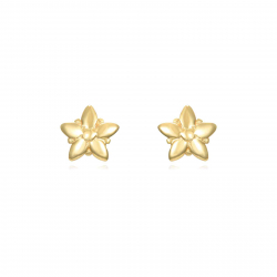 Silver Earrings Silver Earring - Flower 5.7 mm - Gold Plated