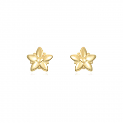 Boucles D'Oreilles Argent Lisse Boucle d'oreille Argent - Fleur 5,7 mm - Dorure Or