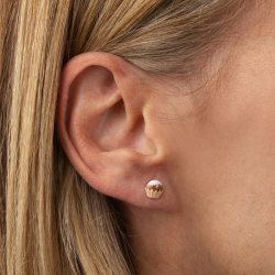 Silver Earrings Cupcake Earrings - Enamel - 6 mm - Gold Plated