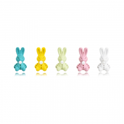 Boucles D'Oreilles Argent Lisse Boucles d'oreilles Lapin - Émail - 8x4,5 mm - Dorure Or