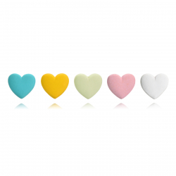 Pendiente Plata Lisa Pendientes  Corazon - Enamel - 5 mm - Bañado Oro