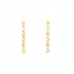 Silver Earrings Hammered Earrings - Charms - 48mm - Gold Plated and Rhodium Silver