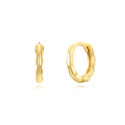 Silver Earrings Hoop Earring - 12 mm - Gold Plated