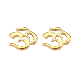 Pendiente Plata Lisa Pendientes Om - 8 mm - Bañado Oro y Plata Rodiada