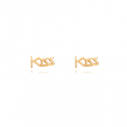 Pendiente Plata Lisa Pendientes KISS - 6 mm - Bañado Oro y Plata Rodiada