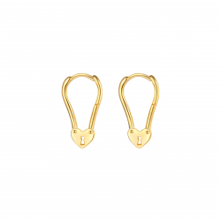 Pendiente Plata Lisa Pendientes Aro - Corazon 6*19 mm - Bañado Oro y Plata Rodiada