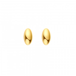 Silver Earrings Oval Earrings - 6 mm - Gold Plated and Rhodium Silver