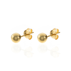 Silver Earrings Ball Earrings - Gold Plated and Rhodium Silver