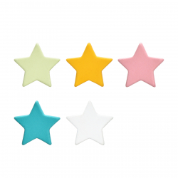 Silver Earrings Star Earrings - Enamel - 5,5 mm - Gold Plated