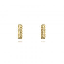 Silver Earrings Twisted Bar Earrings - 6 mm - Gold Plated and Rhodium Plated