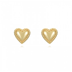 Silver Earrings Heart Earrings - 5 mm - Gold Plated and Rhodium Plated