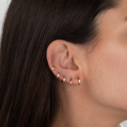 Silver Earrings Hoop Earring - Gold Plated and Rhodium Silver