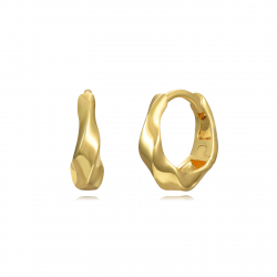 Silver Earrings Earrings Irregular Hoop - 11,50 mm - Gold Plated and Rhodium Silver