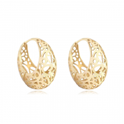 Silver Earrings Openwork Heart hoop earrings - 22 mm and 17 mm - Gold Plated and Rhodium Silver