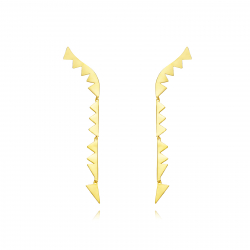 Boucles D'Oreilles Argent Lisse Boucles d'oreilles longues - Triangles 70*5,5mm - Plaqué or et argent rhodié