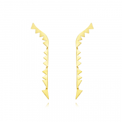 Pendiente Plata Lisa Pendientes Largos - Triangulos 70*5,5mm - Bañado Oro y Plata Rodiada