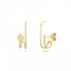 Pendiente Plata Lisa Pendientes 20 mm - - Bañado oro y Plata Rodiada