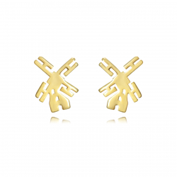 Pendiente Plata Lisa Pendientes Molino 8 mm - Bañado Oro y Plata Rodiada