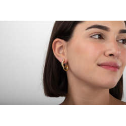 Ohrringe Glattes Silber Silberne Ohrringe - Welle 30*22 mm - Vergoldet und Rhodiumsilber