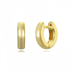 Ohrringe Glattes Silber Ohrringe - 13 mm - vergoldet und rhodiniert Silber