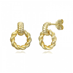 Silver Earrings Twisted earrings 15 mm - Gold plated and Rhodium Silver