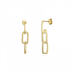 Silver Earrings Link earrings 26 mm - Gold plated and Rhodium Silver