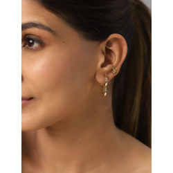 Ohrringe Glattes Silber Herz-Ohrringe - 21 mm - vergoldet und rhodiniert Silber