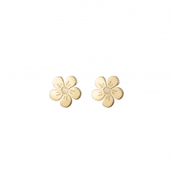Boucles D'Oreilles Argent Lisse Boucles d'oreilles Fleur 6,5mm - Plaqué or et argent