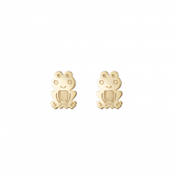 Silver Earrings Frog Earrings 6,5mm - Gold Plated and Silver