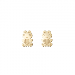 Boucles D'Oreilles Argent Lisse Boucles d'oreilles grenouille 6,5mm - Plaqué Or et Argent