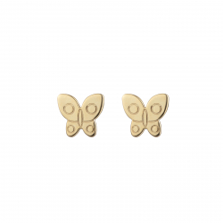 Boucles D'Oreilles Argent Lisse Boucles d'oreilles papillon 6,5mm - Plaqué or et argent