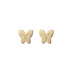 Pendiente Plata Lisa Pendientes Mariposa 6,5mm - Bañado Oro y Plata