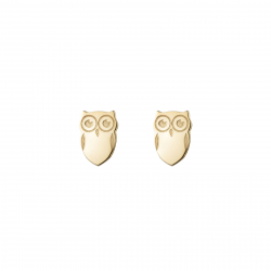 Silver Earrings Owl Earrings 7mm - Gold Plated and Silver