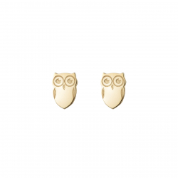 Boucles D'Oreilles Argent Lisse Boucles d'oreilles hibou 7mm - Plaqué or et argent